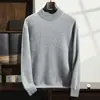 Suéter de caxemira BaiCaiRong para outono e inverno masculino, gola redonda, espessado, caimento solto, de alta qualidade, luxo leve, blusa básica de lã tricotada quente