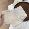 Roupa íntima de algodão puro para meninas com estampa floral e laço, com reforço de algodão puro no entrepernas, cintura média, cobrindo o quadril, boxer briefs para mulheres