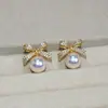 Versión Mejorada a Todo Color de los Pendientes de Perla de la Diosa con Incrustaciones Completas de Diamante, Pendientes de Perla de Lujo Ligero, Joyería de Perlas Redondas de Alto Brillo, Suministro Directo para Transmisiones en Vivo