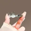 Horquilla de lazo brillante exquisita de alta gama horquilla de temperamento para la parte trasera de la cabeza pinza para el flequillo lateral pinza de pico de pato tocado