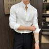 Tecido seersucker primavera e verão fino camisa masculina de manga comprida nova gola casual chinesa base masculina camisa popular online
