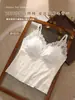 Camisola 1037 de Encaje Francés y Terciopelo con Almohadilla de Sujetador de Copa de Látex Integrada, Ropa Interior de Moda con Espalda Hermosa para Otoño e Invierno