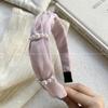 Diadema elegante de estilo coreano con perlas, sencilla, de alta gama, con hilo de seda para mujer, ideal para lavarse la cara, para el verano, con tarjeta, accesorios para el cabello.