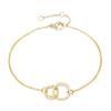 St.Delan Pulseira de Corrente Fina Redonda Banhada a Ouro de Aço Inoxidável Simples com Recorte Mão Estilo K