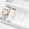 Pulseira Estilo Europeu e Americano Padrão Turquesa Negra Personalizada Corrente Feita à Mão Quadrado Preto Tendência Elegante Conjunto de Acessórios para Relógio de 4 Peças