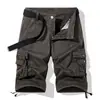 Comercio Exterior Ropa de Hombre al por Mayor Verano Holgados Casuales Pantalones Cortos Cargo Camuflaje Talla Grande Pantalones con Múltiples Bolsillos de Solapa Pantalones de Longitud Media K19