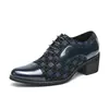 Zapatos de Cuero para Hombre de Moda Comercio Exterior de Tacón Alto de 7 cm Talla Grande Puntiagudos con Aumento de Altura de 7 cm Estilo Británico Zapatos Pequeños de Cuero