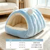 Cama para gato semi-cerrada engrosada, ampliada para el calor del invierno, cerrada para una sensación de seguridad, adecuada para todas las estaciones, casa para gatos, casa para perros, cama para mascotas