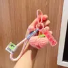 Colgante de Crochet de Lana Cosas Buenas Suceden Fruta de Peluche Caqui Melocotón Manzana Llavero Colgante para Bolso Pequeño Regalo
