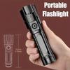 Linterna portátil recargable de largo alcance ABS de luz fuerte con enfoque, mini LED multifunción con zoom para exteriores, superventas transfronterizo