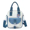 Bolso bandolera de lona estilo coreano para mujer, bandolera de un solo hombro, bolso de estudiante con colores frescos a juego, bolso informal y bonito