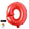 16 pulgadas Grande Rojo Perforado Imitación Hermoso Alfanumérico A~Z 0-9 Habitación de Boda Decoración de Cumpleaños Arreglo Globos