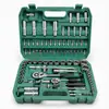 Conjunto de Ferramentas de Reparo Automotivo com 94 Peças, Aço Carbono Galvanizado Brilhante com Catraca de 24 Dentes
