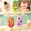 Acessórios de resina de sorvete simulado, grampos de cabelo com cola de creme DIY, acessórios de cabelo, brinquedos de comida misturada, pequenos enfeites