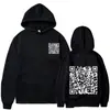 Moletom Engraçado com Código QR, Moletom Grosso de Inverno Engraçado
