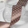 Cinta de poliéster con puntos, cinta de lunares brillantes de una sola cara, accesorios para el cabello DIY para niños, material para moños, caja de regalo, bolsa para envolver ramos