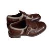 Estilo Influenciador da Internet Outono Nova Moda Sapatos Pequenos de Couro com Solado Grosso para Mulheres, Estilo Britânico Padrão de Couro de Cavalo Lavado Mocassins Uniformes para Mulheres