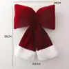 Decoraciones de Lazos de Terciopelo Rojo para Árbol de Navidad, Adornos Navideños de Tela de Terciopelo