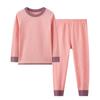 Terno de roupa íntima térmica de outono e inverno, camisa de veludo quente com fundo jacquard, roupas infantis masculinas e femininas, calças de outono, pijamas, roupas infantis grandes para casa