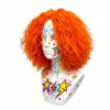 Peluca nueva para cosplay de anime, peluca de payaso naranja con raya en medio, peculiar Sombrerero Loco de Alicia en el País de las Maravillas