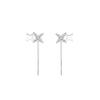 Pendientes de plata de ley S925 con forma de estrella para mujer, diseño de nicho ligero y lujoso, con diseño avanzado de gota, 2024.