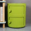 Mini Mesa de Noche de Plástico Redonda Gabinete de Almacenamiento Esquinero de Dormitorio Gabinete de Almacenamiento Multifuncional Simple Moderno