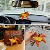 Colgante de Aromaterapia de Dibujos Animados Relleno de Algodón y Cuero Personalizado, Llavero de Cuero Portátil con Fragancia, Accesorio de Fragancia para Espejo Retrovisor de Coche