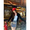 Chaqueta cárdigan de punto amarillo cremoso para mujer, nuevo estilo otoño e invierno, de alta gama, súper elegante, única y exquisita, adecuada para figuras petite