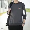 Moletom masculino, novo modelo primavera e outono 2025, gola redonda, corte solto, blusa de outono sem capuz, jaqueta de manga comprida para adolescentes