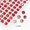 Rhinestones para Uñas Dongzhou Crystal Light Color Rojo Rosa con Base Puntiaguda, Corazón Inclinado, Brillo Deslumbrante, Decoraciones para Uñas de Corazón de Cristal K9 Color Durazno, Corazón Inclinado Rectangular