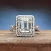 Anel feminino Huajie moda clássica em prata S925 cravejado com zircônia branca, popular na Europa e América, anel para feriado