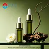 Em estoque Frasco conta-gotas de vidro transparente de 30ml para óleo essencial, frasco conta-gotas de ombro reto para sérum, frasco dispensador de líquido, frasco dourado para óleo essencial