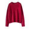 Suéter de Cachemira para Mujer 100% Cachemira Pura Estilo Nuevo Simple y Versátil Color Sólido Aspecto Adelgazante Hilo Floral Cuello Redondo Jersey de Punto