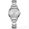 Relógio moderno com pulseira de aço, popular relógio feminino de comércio exterior, fabricante atacadista, simples relógio de pulso de quartzo estilo coreano para mulheres com pulseira de aço inoxidável