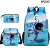 3D Novo Robô Cósmico Astrobot Estudante Mochila Bolsa Lápis Mochila Conjunto Impresso de Três Peças