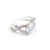 Sun Cloud Anillo de Compromiso de Lujo Exquisito con Cruz Micro-incrustada Elegante Simulación Diamante de 1 quilate para Mujer Combinable para Toda Ocasión Regalo