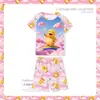 Pijama Nuevo de Verano para Niñas, Colorido Dopamina Holgado de Manga Corta Lindo Conjunto de Ropa para Casa para Niños Mayores