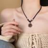 Nuevo collar de acero de titanio con perlas de estilo nacional retro chino para mujer, cadena de clavícula de mariposa de alto sentido Joker, accesorios al por mayor