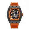 Reloj de Pulsera para Hombre Zido Marca Tendencia de Moda Casual Cuarzo Totalmente Automático Hueco Luminoso Resistente al Agua Guerrero Negro