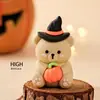 Decoración de Pastel de Halloween 2025 Calabaza Fantasma Adornos Ojos Divertidos Caramelo Mini Bola de Pelo Sombrero Bandera Pequeña Enchufe