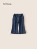 Pantalones de Terciopelo Nuevos de Invierno Bangxuan Pantalones Calientes para Niños Pantalones de Campana para Bebés Pantalones con Lazo Jeans para Niñas