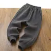 Pantalón de chándal de terciopelo de una pieza para niños grandes 180 Niños y niñas Pantalones de uniforme escolar Pantalones deportivos cálidos para niños grandes Otoño e Invierno