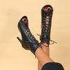 Sandalias de verano para mujer, nuevas, de tacón alto, con punta abierta, con cordones y hebilla, de moda europea y americana, de talla grande.