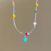 Dulce y Fresca Cadena de Collar con Colgante de Estrella de Cuentas de Colores Dopamina para Mujer 2026 Nuevo Estilo Cadena para el Cuello Versátil Cadena para la Clavícula para el Trayecto Diario