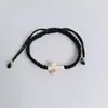 Pulsera Cruz Color Sencillo Turquesa Transfronteriza Nudo Plano Tejida a Mano Pulsera Negra Pulsera de Bautizo