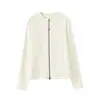 Chaqueta de Lana de Seda Cálida para Otoño e Invierno Ajustada Adelgazante Cuello Alto Cremallera Cárdigan Chaqueta Deportiva Casual de Manga Larga para Mujer