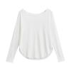 Camiseta de Manga Larga Redonda Suelta Estilo Americano para Mujer, Otoño, Estilo Europeo y Americano, Nuevo Top Deportivo Ajustado para Yoga