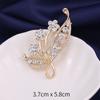 Broche Laço Estilo Japonês Moda Criativa Broche Corsage Pérola Strass Personalidade Pin de Nicho Acessórios Exquisitos