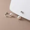 Pendientes de botón de plata de ley S925 con perla de agua dulce para mujer, pendientes de diseño de nicho retro de lujo ligero de alta calidad, pendientes versátiles y sencillos