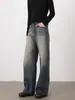 Jeans Rectos con Bigotes Estilo Retro Americano Nirben Denim para Hombre, Versátiles, Pantalones Anchos Holgados, Modernos.